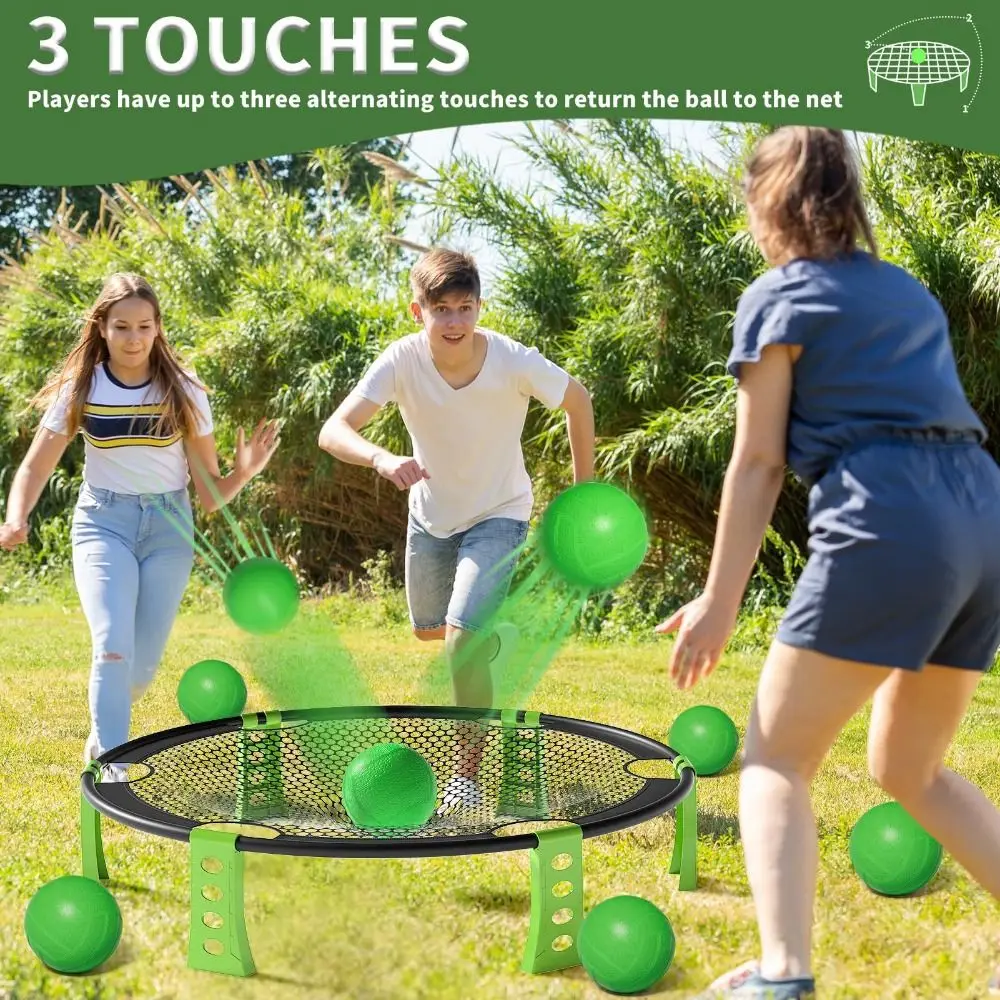 New Fitness Equipment Net Beach Ball Game Set 2 Balls PVC Volleyball Set Green Beach Volleyball Outdoor Sports