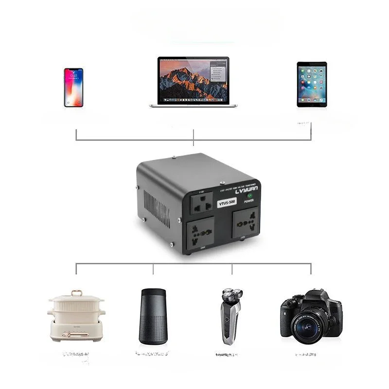 LVYUAN محول الجهد 500 واط العالمي والولايات المتحدة المقبس AC110V و 220 فولت مبدل الجهد ينطبق على بلدان متعددة