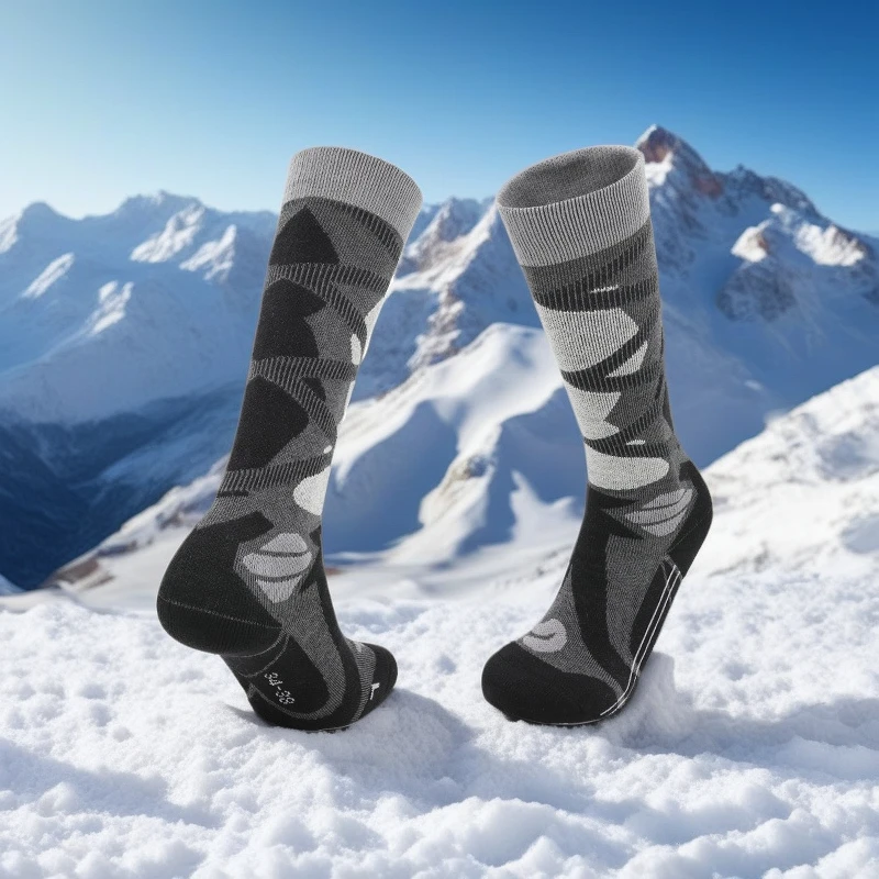 

Зимние лыжные носки, мужские и женские утолщенные теплые длинные лыжные носки, уличные походные носки