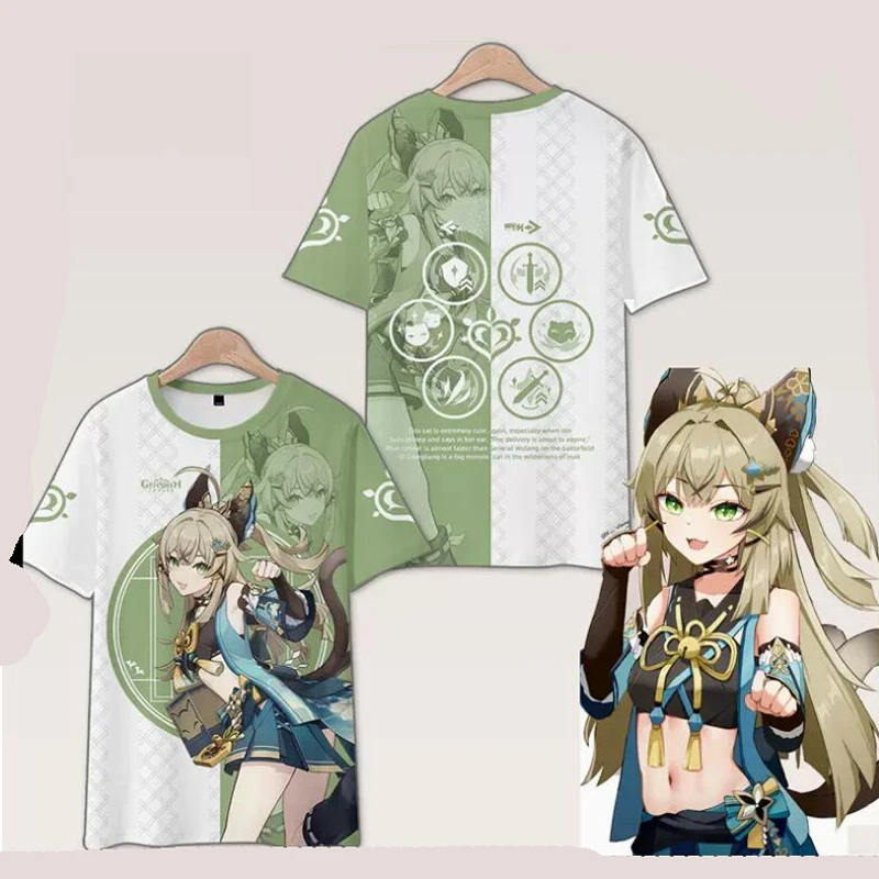 Anime Genshin Impact Kirara 3D Print T Shirt Women Men Summer Fashion O-neck Short Sleeve Funny Tshirt Graphic Tees Cosplay