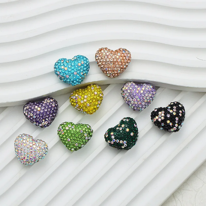 

Gypsophila peach heart clay colored diamond ball straight hole beads DIY mobile phone bag chain jewelry accessories