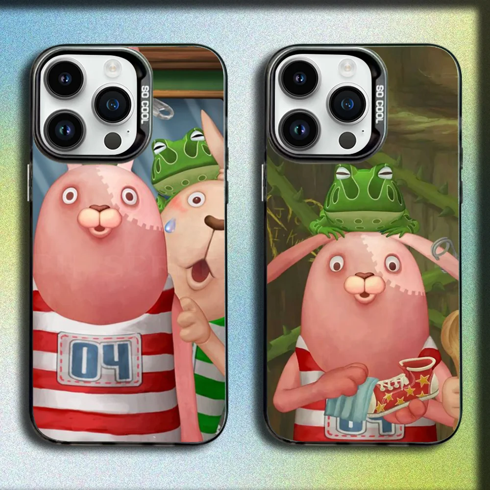 

Cartoon Animation Rabbit Phone Case For iPhone 16,15,14,13,12,11,Mini,Pro,SE,MAX Gray Matte Silicone Black Cover