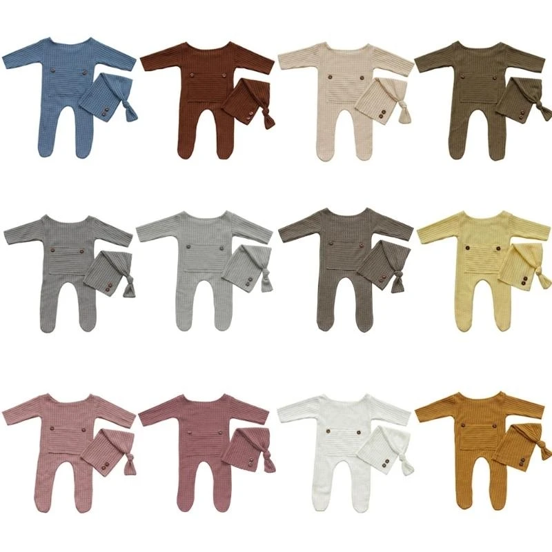 

M76C Реквизит для фотосъемки новорожденных Вязаный комбинезон с длинным хвостом для повязки на голову Шапочка-тюрбан