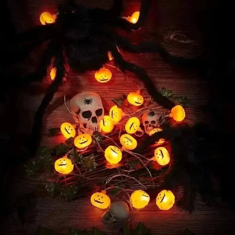 Halloween Pumpkin LED Light String Battery Powered Suitable for Indoor Parties Bedroom Window Lighting Festival Decoration