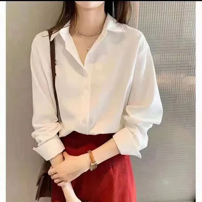 

Vintage Designer Acetate Blouse for Women 2025 New Hong Kong Style Silk Feeling Shirt Elegant Office Wear