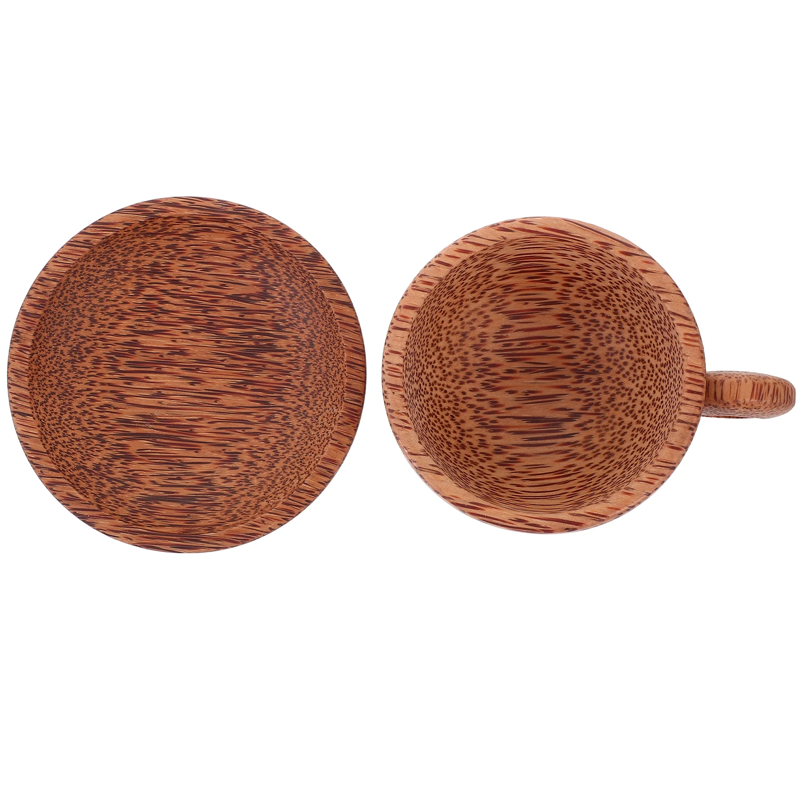 

1 set Coconut Wood Coaster Set Natural Wooden Cup Coffee Mug Handle Compact Size Comfortable Grip For Home Office Kitchen Bar