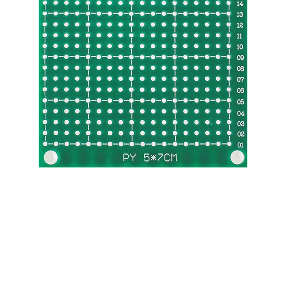 Placa PCB de un solo lado, Kit electrónico de placas de circuito Universal DIY, color verde, 5x7CM, lote de 10 unidades