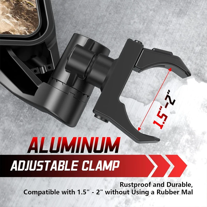 مرايا جانبية للدراجات النارية UTV مرايا سباق الرؤية الخلفية لـ Polaris RZR Ranger Maverick X3 قائد Maverick YXZ Wildcat 1.5 "-2" #3