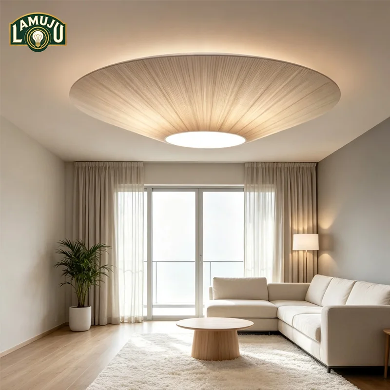 Obrázek 5: Wabi-sabi minimalistické LED strop lustry lamp spláchnout namontovat textilie přívěsek světel domácí dekorace dinning žití pokoj ložnice