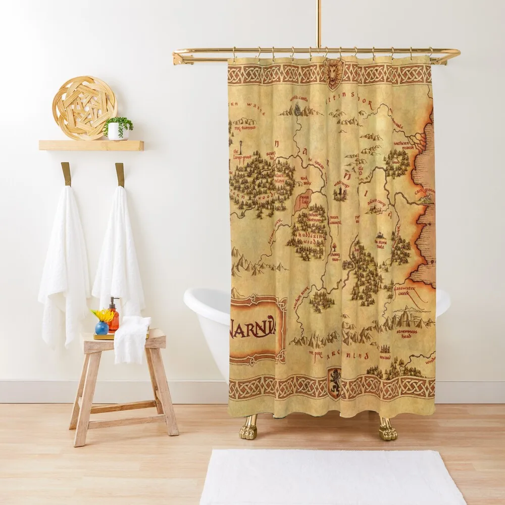 

Chronicles Of Narnia Map Shower Curtain For Bathrooms With Beautiful Designs Bathroom Accessories Curtain