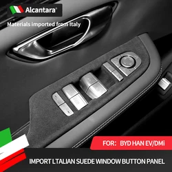 Car Window Lift Button Control Panel Armrest Frame Automotive For BYD Han EV stickers Interior Accessories Cover Trim