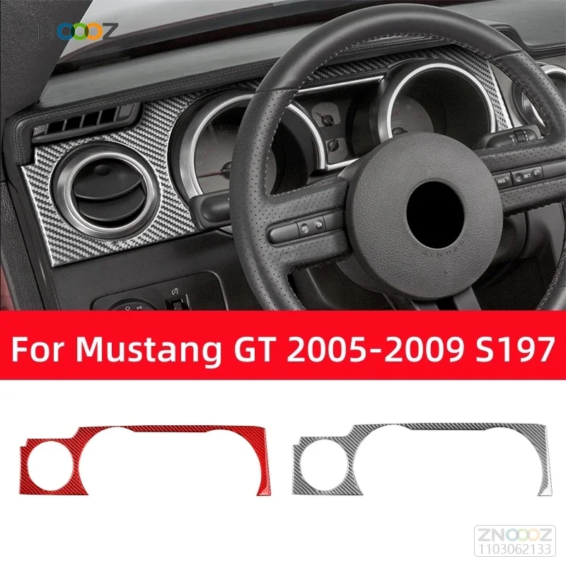 Carbon Fiber Stickers for Ford Mustang Accessories 2005-2009 S197 GT Car Speedometer Surround Panel Interior Trim Cover Frame