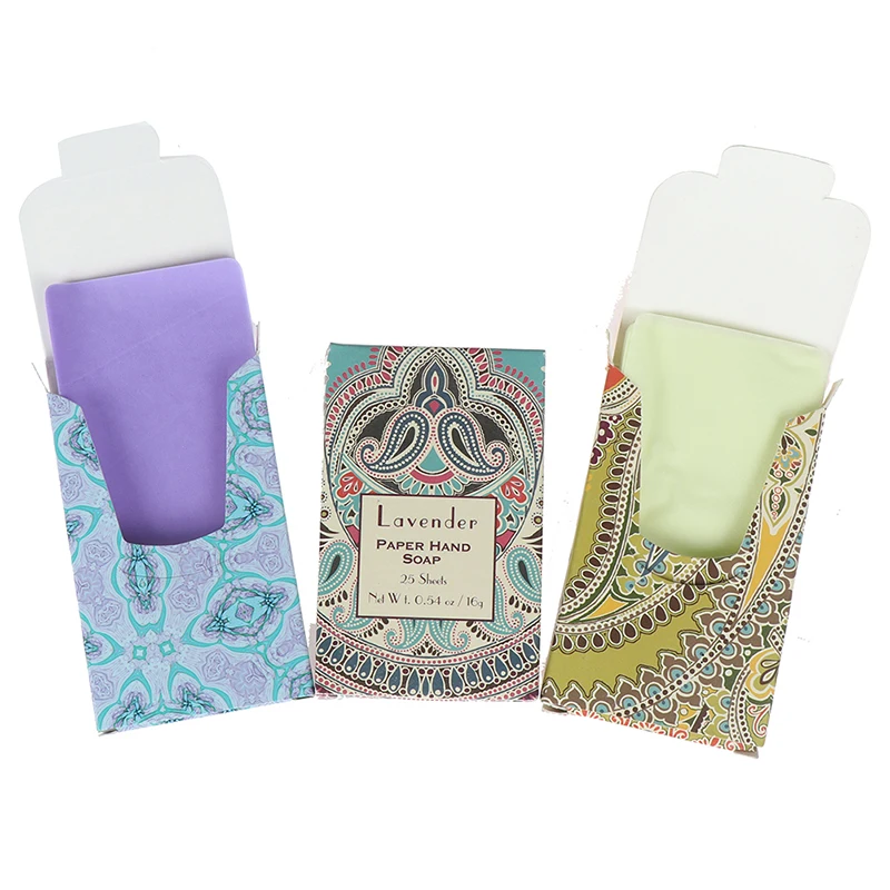 Jabón de viaje al aire libre, jabón de manos, baño limpio, rebanada perfumada, Mini jabón de papel