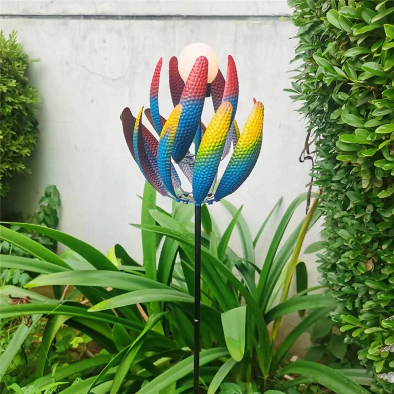 Garden Wind Spinners - เดิมพันโลหะตกแต่งพร้อมเดิมพันสวนและไฟขับเคลื่อนด้วยลม - การตกแต่งลานทนทานใช้งานง่าย