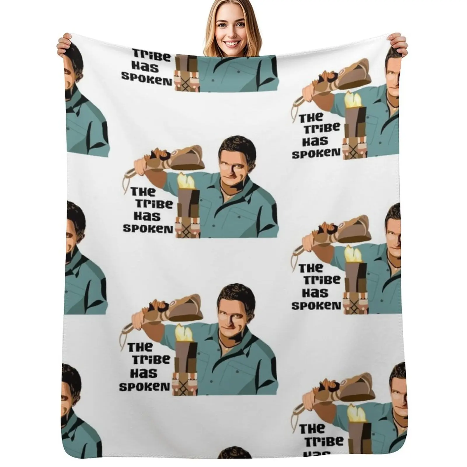 

Jeff Probst: The Tribe Has Spoken Throw Blanket Portable Lightweight Blanket for Travel Camping