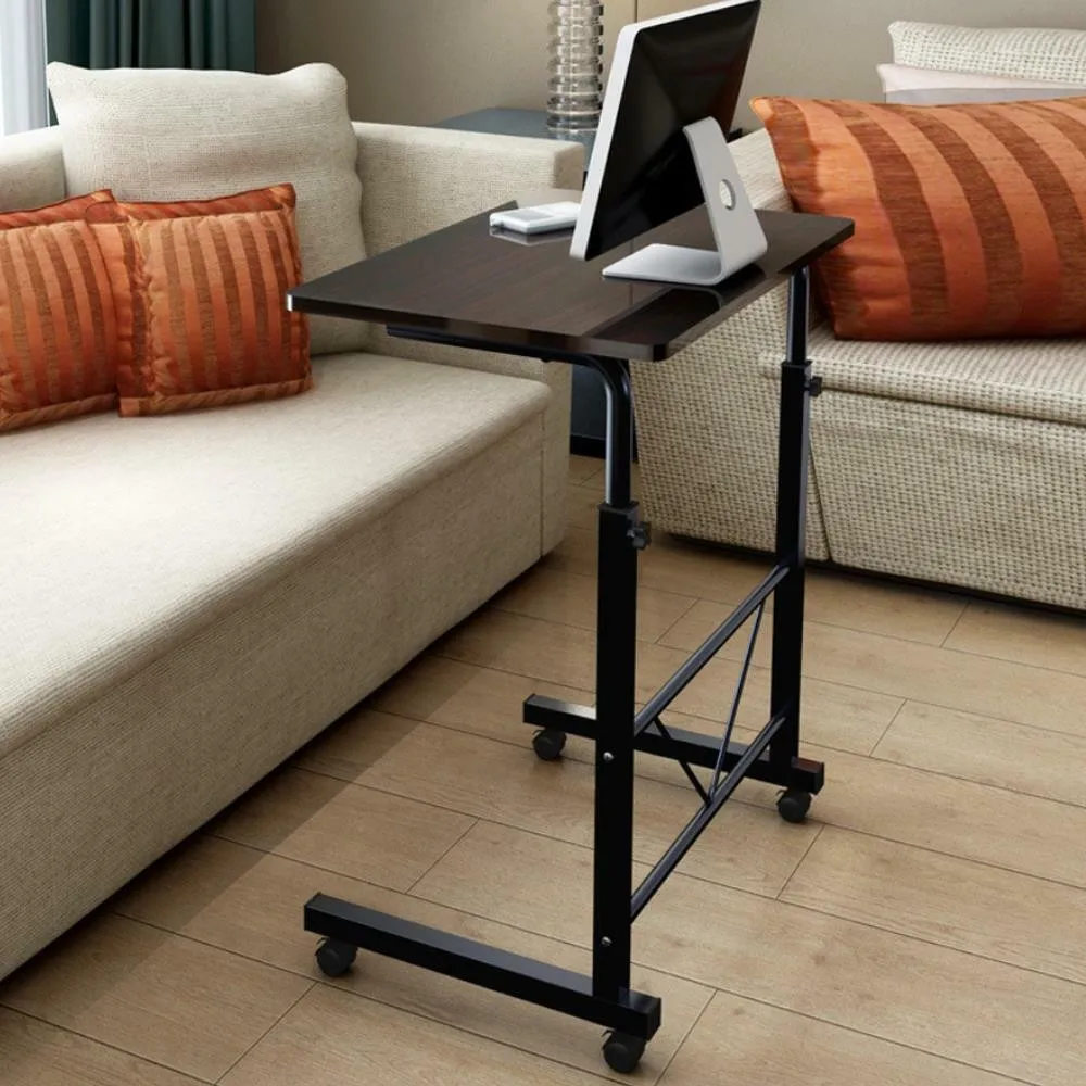 

Height Adjustable Rolling Laptop Desk Over Sofa Bed Notebook Table Stand Black