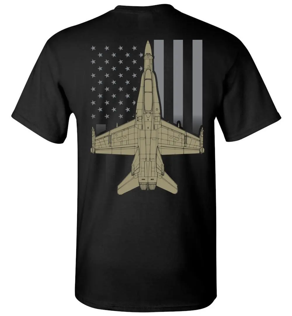 Creative Design American Flag F/A-18 Super Hornet Attack Aircraft T-Shirt. Summer Cotton Short Sleeve O-Neck Mens T Shirt New