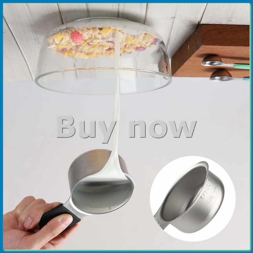 Magnetic Measuring Cups and Spoons Set Including 7 Measuring Cup 7 Measuring Spoons with 1 Leveler for Dry and Liquid-A55K