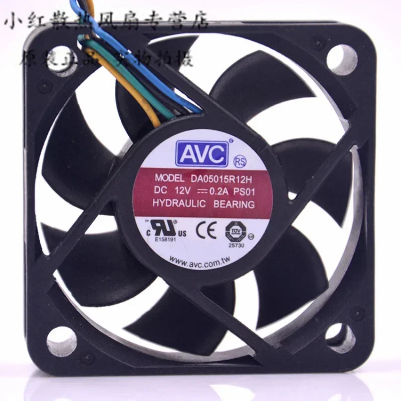 New CPU Fan For AVC DA05015R12H 12V 0.2A 5CM 4-wire PWM Temperature Controlled Silent Fan 5015 50*50*15MM