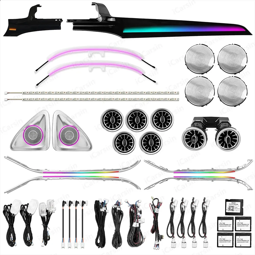 64 Colors Dynamic W205 Ambient Light for Mercedes-Benz C300 C400 C43 C63 C63s AMG Interior Lighting Upgrade Kit GLC X253