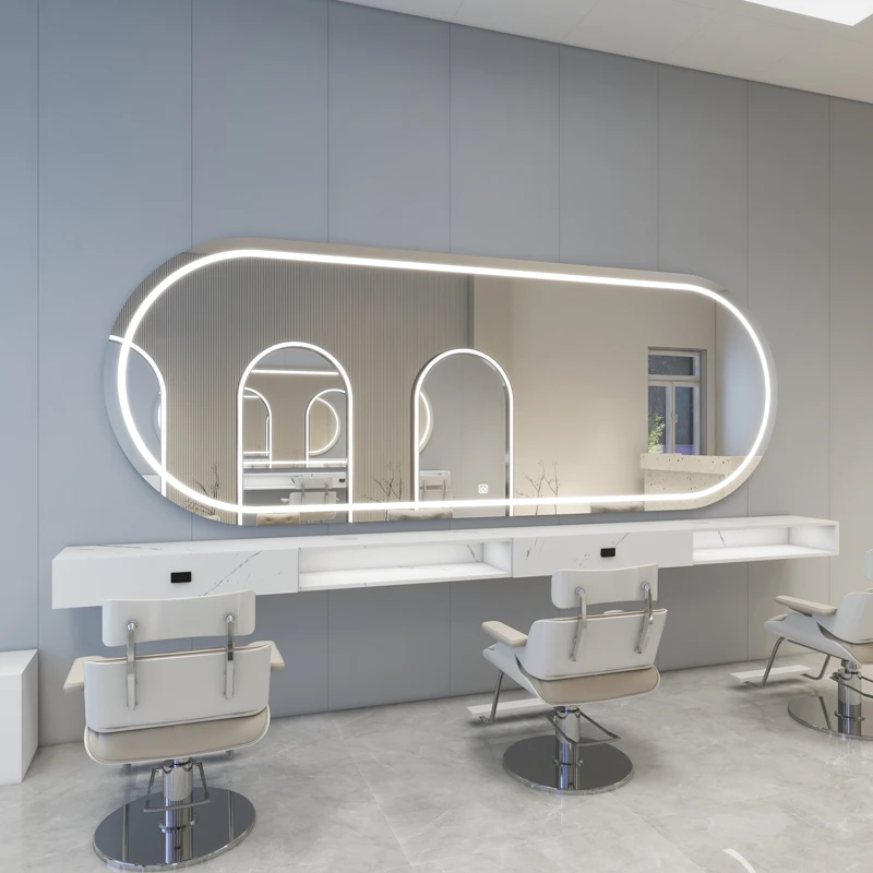 

Hair salon, Datong mirror barber shop, perm and dyeing area, mirror platform, Internet celebrity hair cut mirror belt