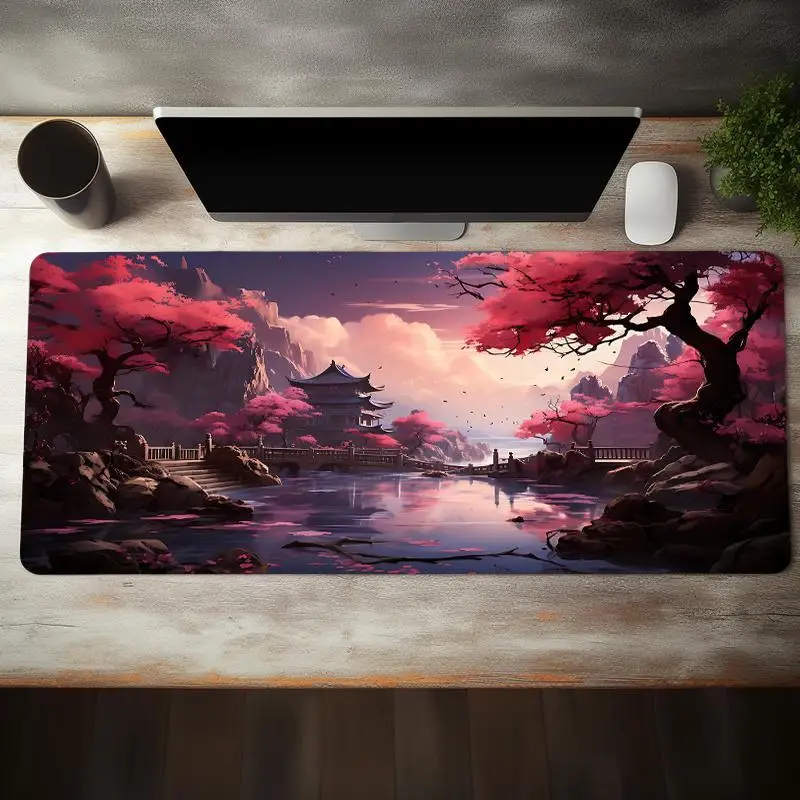 

Aroic Game Mouse Pad with Landscape Pattern, Non-Slip Rubber Base, Rectangular Desk Mat for Home Office Gaming