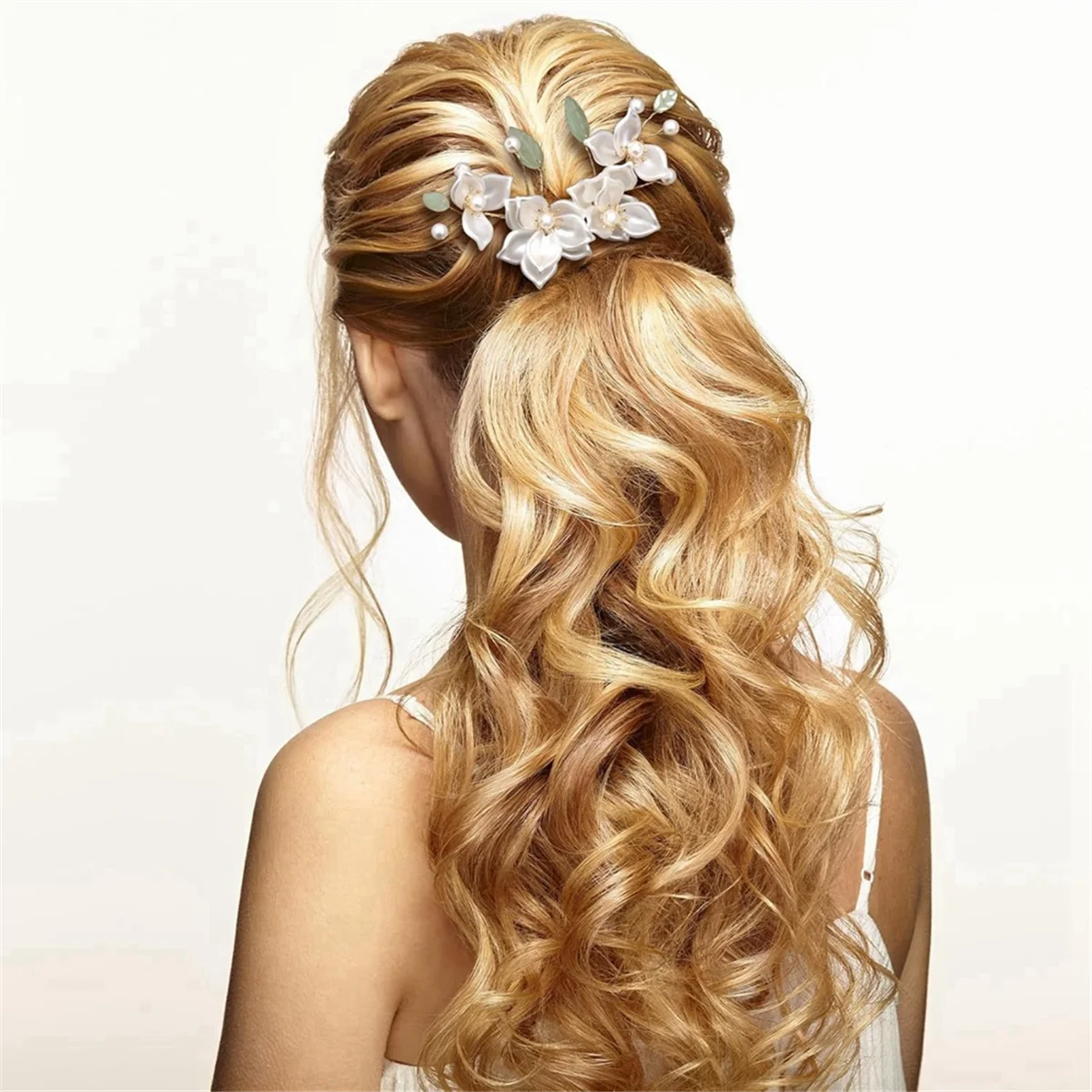 Forcina per nappe con fiori di camelia da 5 pezzi, fermagli per capelli con perle, copricapo, capelli da sposa retrò cinese Hanfu