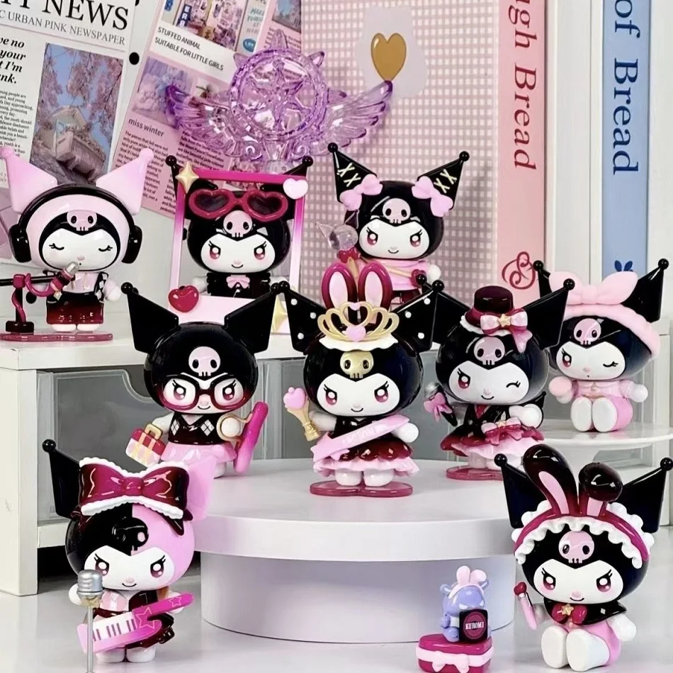 

Sanrio Kuromi сверкающий идол серии мультфильм слепая коробка игрушка креативные персонализированные настольные украшения статуя модель сюрприз подарочная коробка