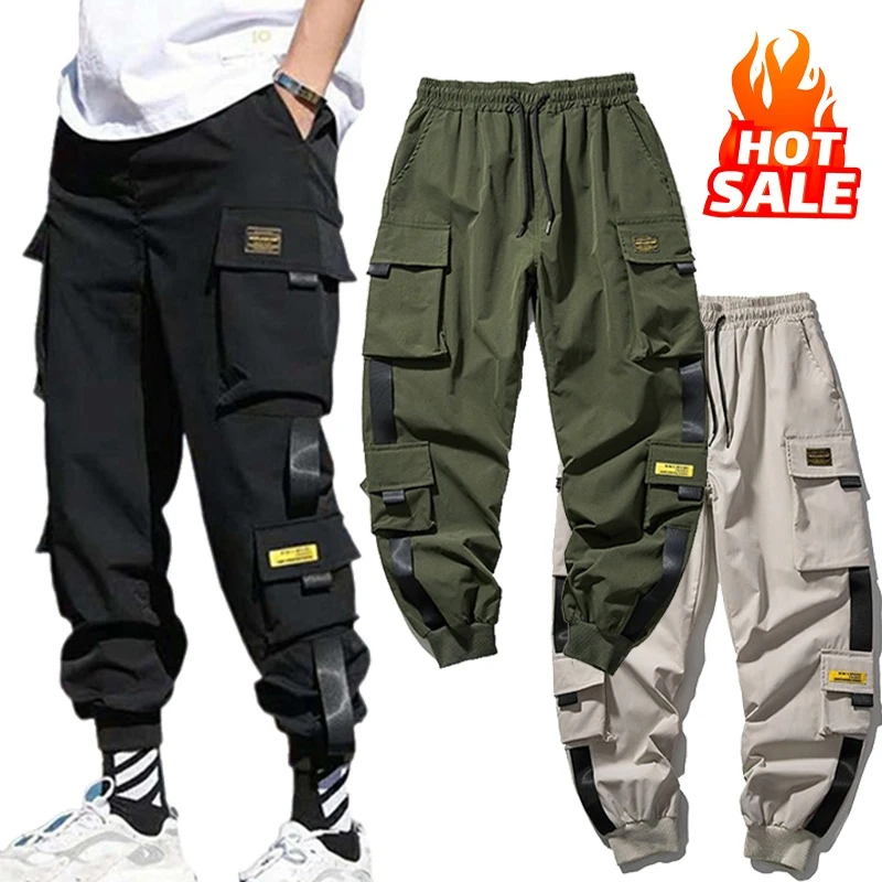 

Trending 2023 Cargo Pants Men Streetwear Hip Hop Pants Mens Joggers Pants Casual Harem Trousers Basketball sweatpants