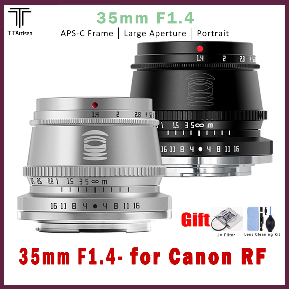 

TTArtisan 35mm F1.4 APS-C Lens for Canon EOS-R RF Mount Cameras MF lens for R RP R5 R6 R7 R10