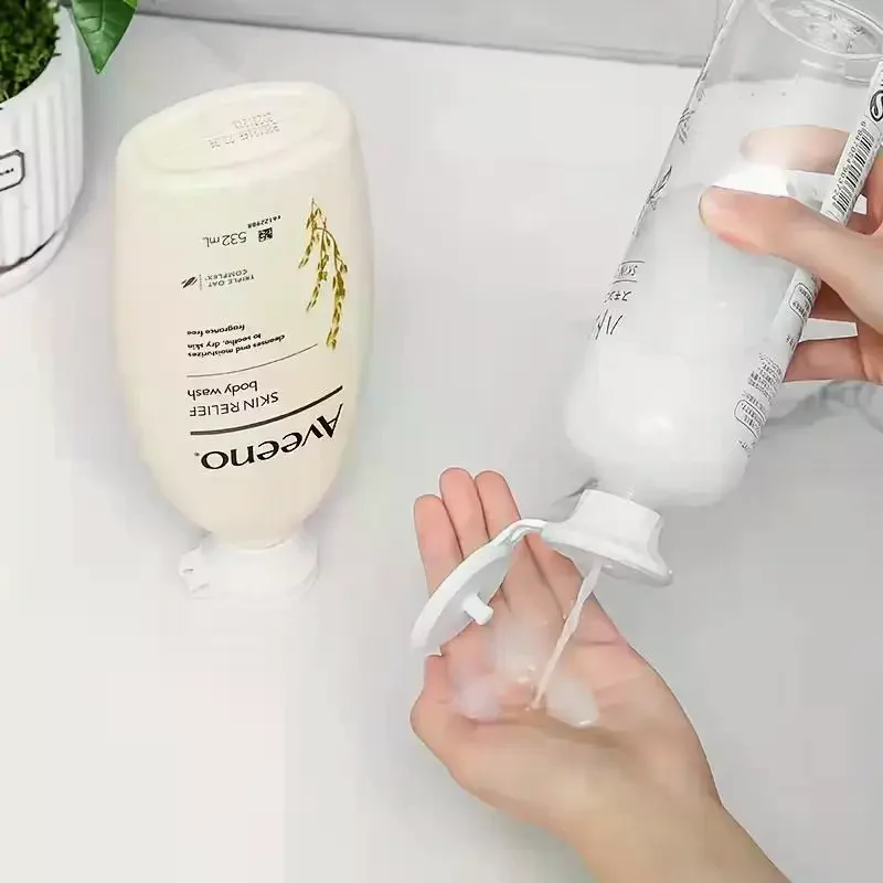 Leakproof Bottle Cap 3pcs Inverted Bathroom Shower Gel Shampoo Leakproof Kitchen Spice Bottle Plastic Cup Lid
