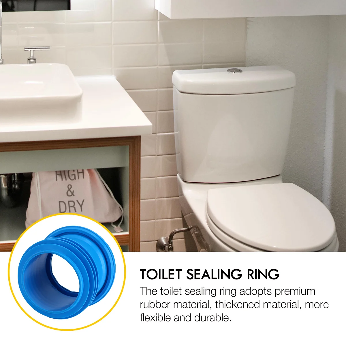 

Universal Thickened Toilet Flange Ring Blue Heavy-Duty Sealing Gasket Leak-Proof Odor Resistant Drain Pipe Joint Seal