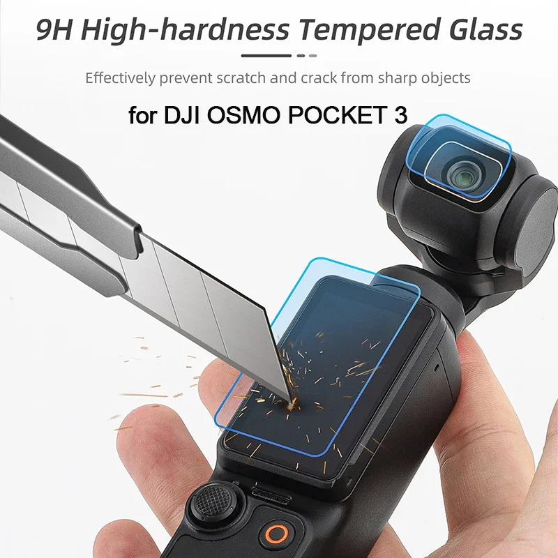 Screen + Lens Films for DJI OSMO POCKET 3 Scratch Resistant Dustproof 9H Tempered Glass Film Sports Action Camera Accessories