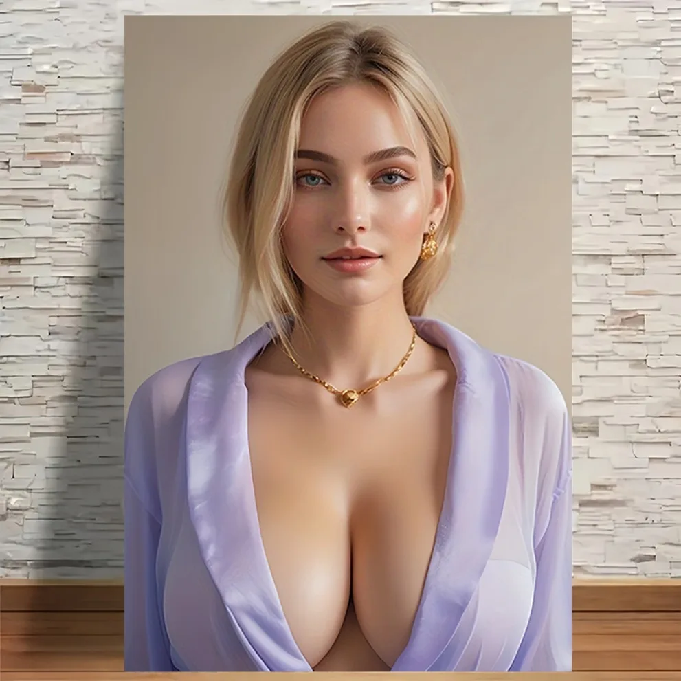 Sexy Woman- 2D Frameless Wall Art, Handmade Look, Home Decor Gift for Wife Girlfriend Valentine Birthday