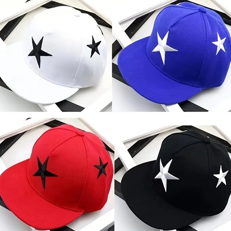 Children Five-pointed Star Embroidery Baseball Caps Hip-hop Hats Spring and Summer Outdoor Adjustable Casual Hats Boy Girl Trave