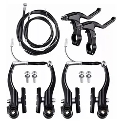 Bike Front Rear V Brake Set Aluminum Alloy Mountain Road Bicycle (Front + Rear) Set Brake Easy Installation Bike Brake Set