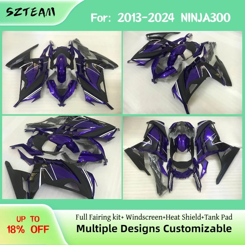 For 2013 2014 2015 2016 2017 2018 2019 2020 2021 2022 2023 2024 NINJA 300 KAWASAKI Accesorios Motorcycle Fairings EX300R