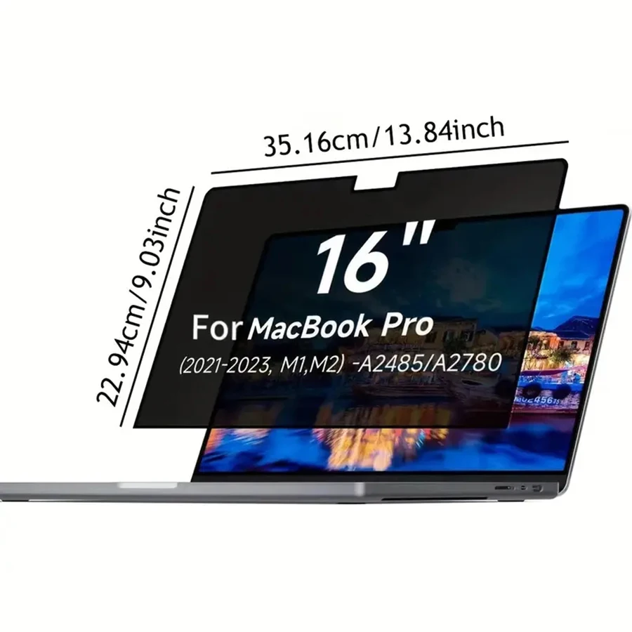 Macbook Air 13.3/13.6/14/15/16 Inch Laptop Privacy Screen Protector, Premium Tempered Glass, High-Definition Clarity
