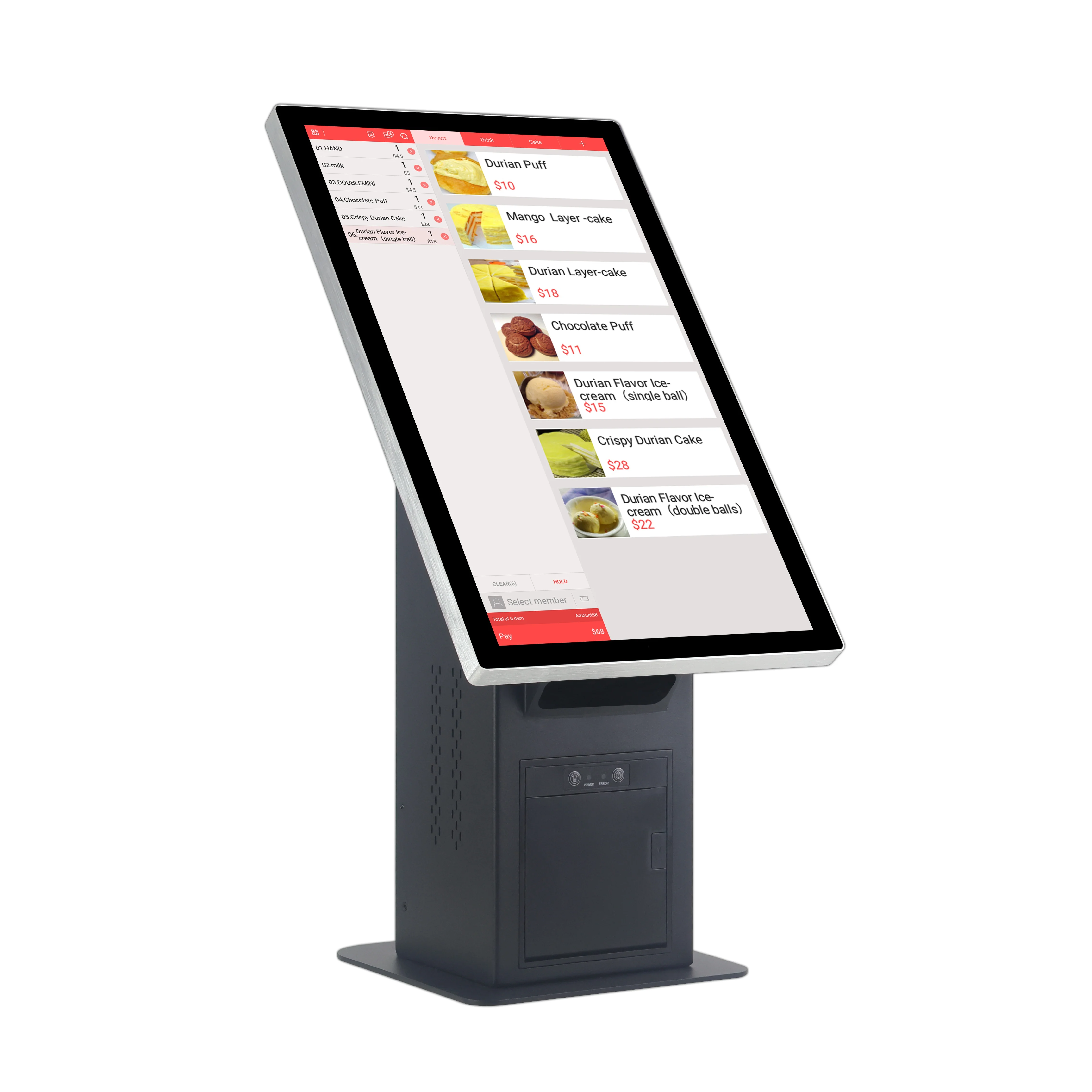

Покупка POS-терминала нового дизайна 18,5-дюймовая сенсорная POS-система Android Windows Кассовый аппарат для ресторана