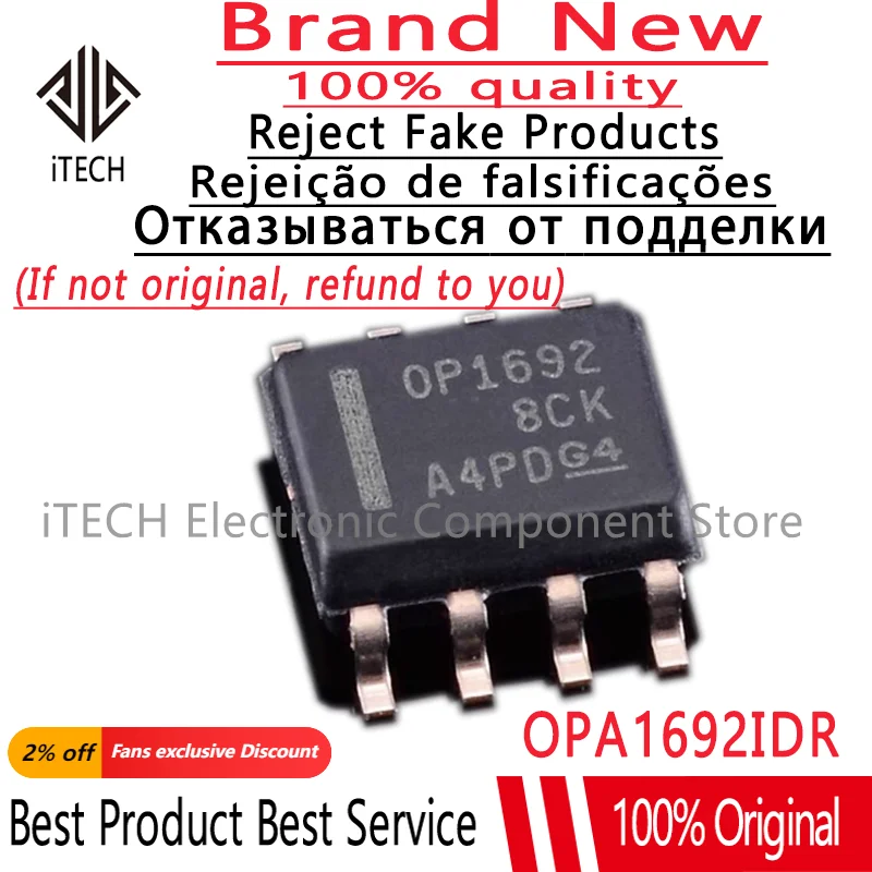 10Pcs/lot OP1692 OPA1692IDR OPA1692 SOP-8 Operational Amplifier Nwe Fine Materials 100% Original