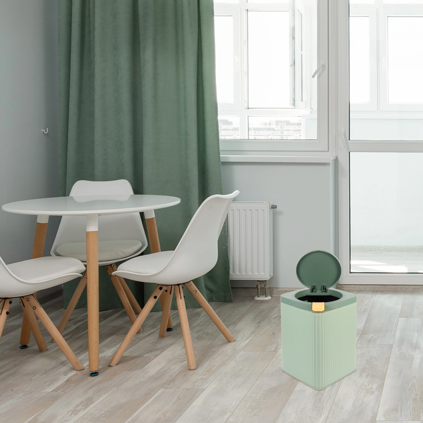 

Creative Press-Type Kitchen Trash Bin Plastic Garbage Container Space-Saving Household Waste Organizer With Lid For Home