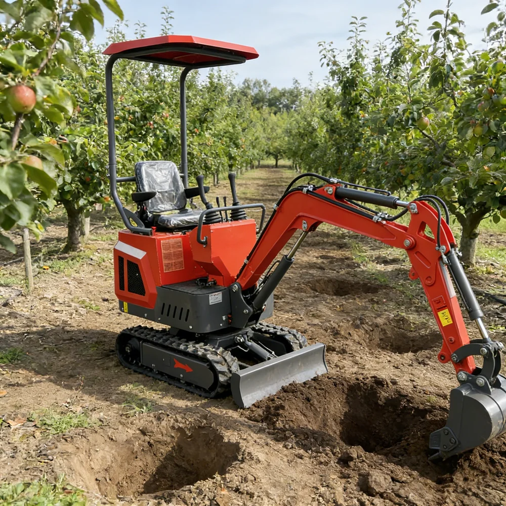 Customized Economical Mini Digger 1000kg 1.2 Ton Small Excavator with Free Accessory Kit Chinese Crawler Bagger for Sale