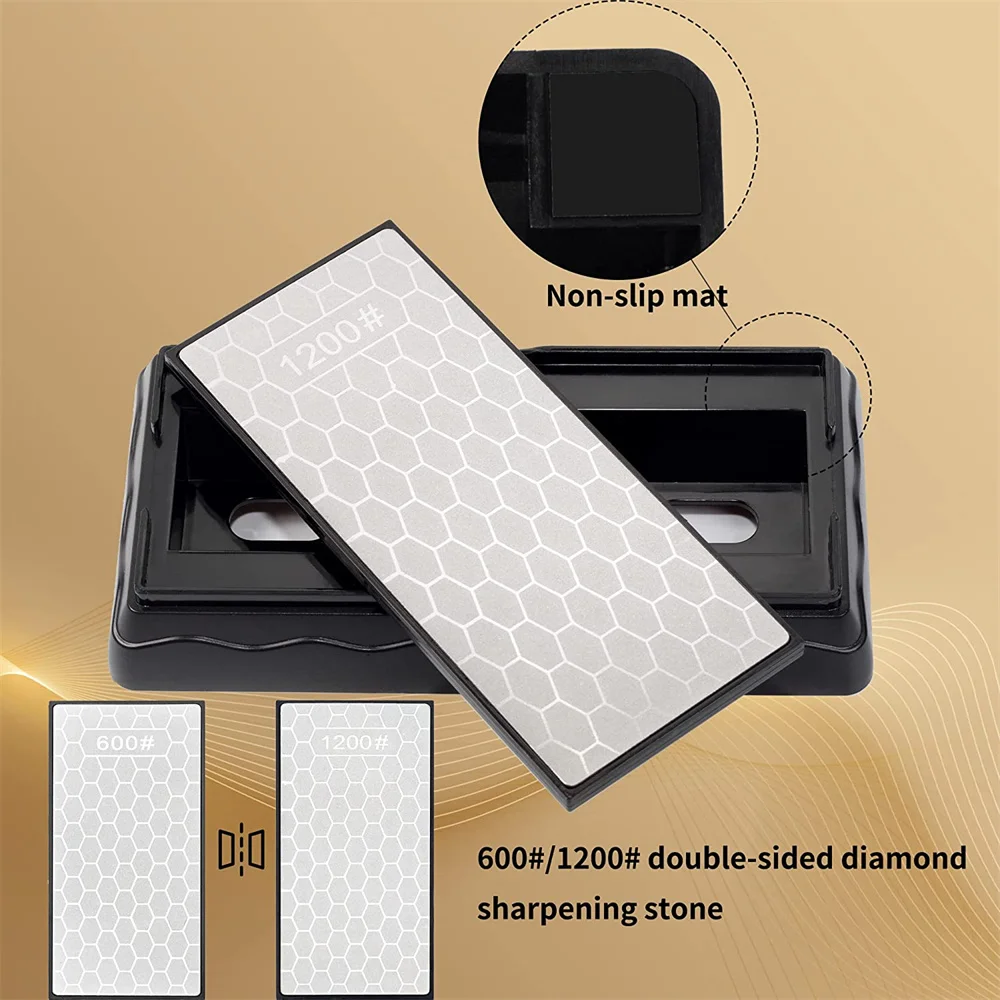 Imagem -03 - Double-side Base Diamond Sharpening Stone Pedra de Amolar para Faca Grão de Cozinha Moagem de Faca Chef 400 600 1000 1200