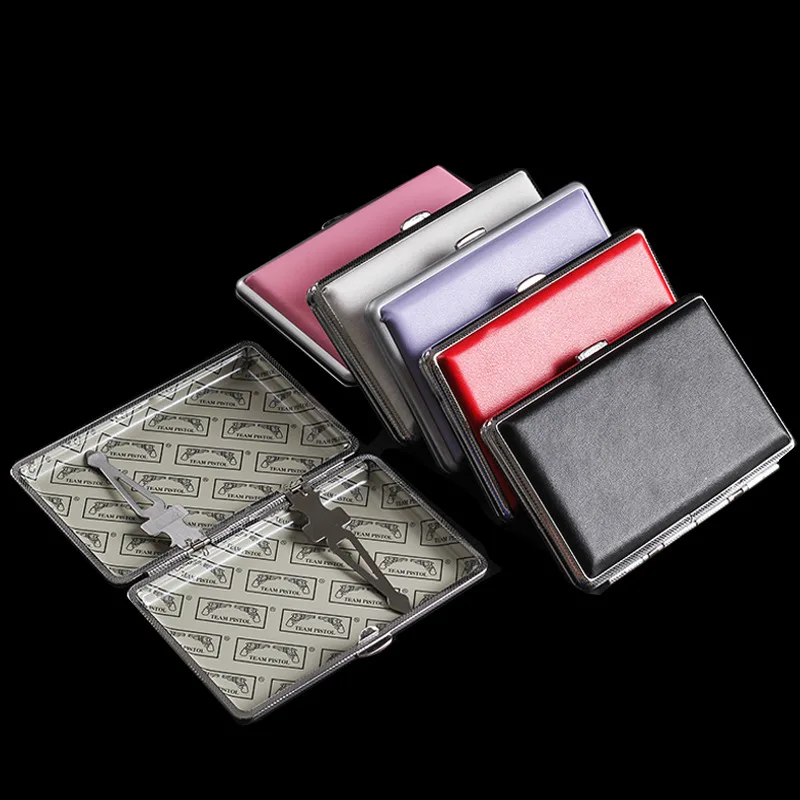 Leather Women Cigarette Case Box Tobacco Case Fine Cigarettes Case Holder Box Cigarettes Storage Container Box Lady Gifts