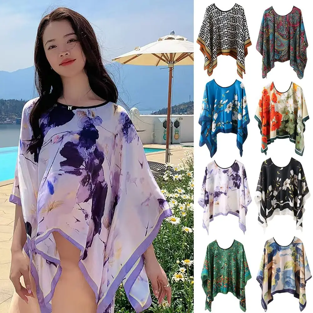 Top Scarf Print Chiffon Women Shawl Various Styles Thin Beach Cape Cardigan Shawl