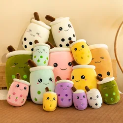 22-25cm Cuddly Bubble Tea Plushies Squishy Pearls Milk Tea Boba Peluche Ice Cream Fruits Juice Drink Bottle Prop Decor Gift