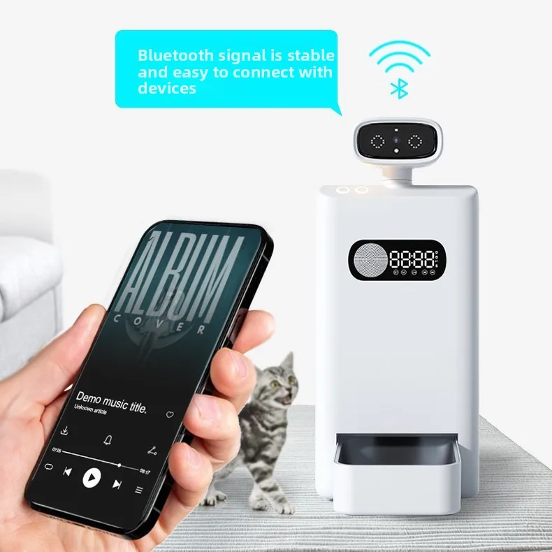 AI intelligent APP multi-function pet feeder quantitative 360 ° high definition camera monitoring automatic cat