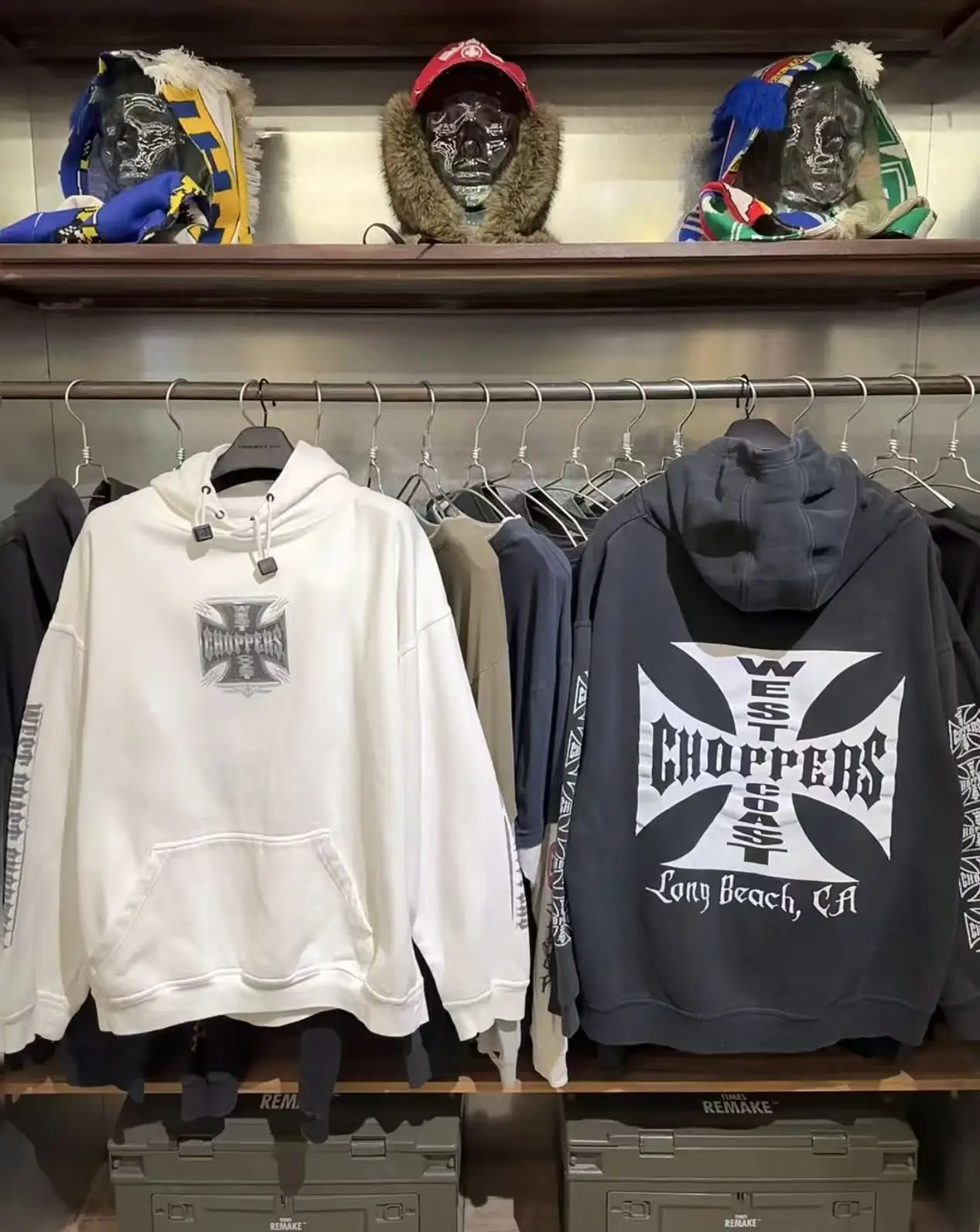 Classic Y2k West Coast Choppers Skeleton Cross Washed retro loose Hoodie Sweatshirt High Quality Cotton Men Tops 3640#