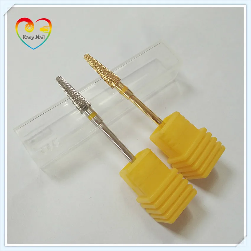 Foret à ongles en carbure de tungstène Pro-XF, 2 couleurs, 3/32 pouces, fraises rotatives pour manucure, accessoires de perceuse à ongles, fraise, 1 pièce