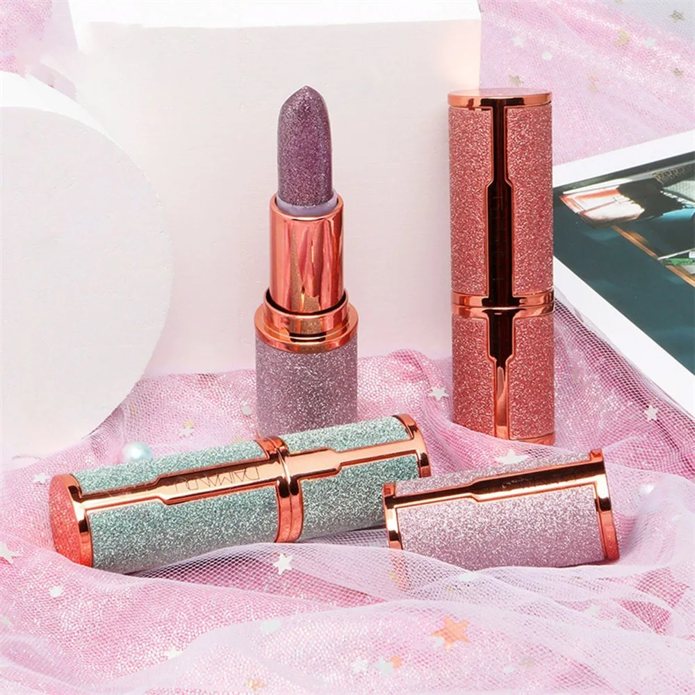 1PC Lápiz Labial Brillante que Cambia de Color con la Temperatura, Barra de Labios Mágica con Cambio de Color, Múltiples Colores Opcionales, Maquillaje Hidratante para el Cuidado de los Labios para Uso Diario de Mujeres